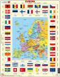 Puzzle MAXI - Mapa Evropy + vlajky(70 dílků)