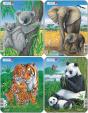 Puzzle MINI - Koala,slon,tygr,panda/8 dílků (4 druhy)
