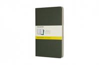 Moleskine: Sešity 3 ks čtverečkované zelené L