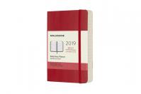 Moleskine: Diář 2019 denní měkký červený L