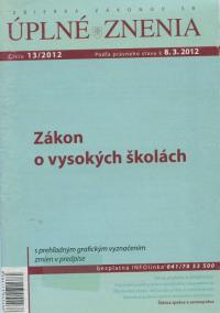 UZZ 13/2012 Zákon o vysokých školách