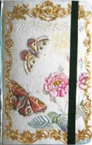 Zápisník s gumičkou 178x126 mm růže a motýli F