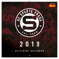 Kalendář poznámkový 2019 - HC Sparta Praha, 30 x 30 cm