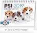 Kalendář stolní 2019  - Psi – se jmény psů, 16,5 x 13 cm, 16,5 x 13 cm