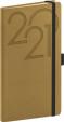 Kapesní diář Ajax 2021, zlatý, 9 × 15,5 cm