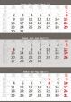 Kalendář nástěnný 2016 - Tříměsíční - šedý