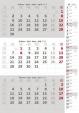 Kalendář nástěnný 2018 - 3měsíční/šedý s poznámkami a jmenným kalendáriem