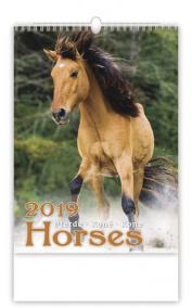 Kalendář nástěnný 2019 - Horses/Pferde/Koně/Kone