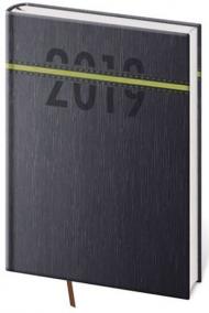 Diář 2019 - Stripes/týdenní A5/černo/zelená
