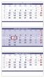 Kalendář nástěnný 2020 - Tříměsíční skládaný modrý