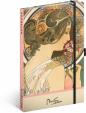 Notes Alfons Mucha – Prvosienka, bodkovaný, 13 × 21 cm
