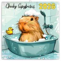 NOTIQUE Poznámkový kalendár Roztopašné kapybary 2026, 30 x 30 cm