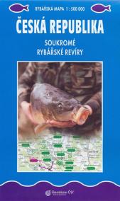 Česká republika /soukromé rybářské revíry, 1:500 000, rybářská mapa